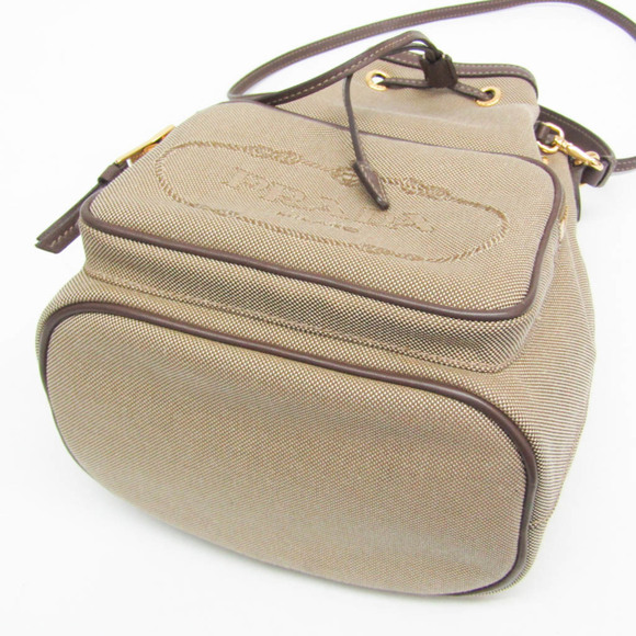 Prada Logo Jacquard Drawstring Bag Women's Leather,Jacquard Handbag,Shoulder ... - Picture 5 of 12